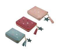 Cartera Bordada De Amor De 3 Piezas, Billetera Linda, Billetera Corta, Billetera Multicompartimentos, Billetera para Niñas, Billetera De Cuero PU