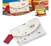 Cartera Burrito con bolsa de aluminio, bolso de cuero con forma de tortilla gigante, gran capacidad pero diseño delgado con ranuras para tarjetas, estilo y almacenamiento, organizador de (Small)