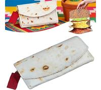 Cartera Burrito con bolsa de aluminio, bolso de cuero con forma de tortilla gigante, gran capacidad pero diseño delgado con ranuras para tarjetas, estilo y almacenamiento, organizador de (Large)