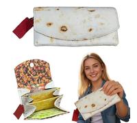 Cartera Burrito con Bolsa de Papel de Aluminio, Divertido Monedero Taco Burrito para Mujeres y Niñas, Organizador de Tarjetas de Viaje, Envoltorio de Almacenamiento Original