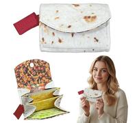 Cartera Burrito con Bolsa de Papel de Aluminio, Divertido Monedero Taco Burrito para Mujeres y Niñas, Organizador de Tarjetas de Viaje, Envoltorio de Almacenamiento Original