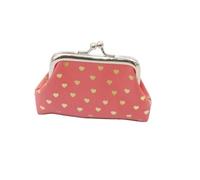 Cartera Colorida con Cierre de Beso, Monedero con Estampado de corazón de Metal, Hebilla portátil Plegable, Mini Viaje