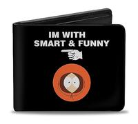Cartera Comedy Central, plegable, South Park Cartman y Heidi Im con citas en blanco y negro, cuero vegano, multicolor, 4 x 3.5 pulgadas, casual