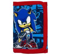 Cartera con cierre de accesorio de bolso porta tarjetas monedas billetes para niños 13 x 8 cm, Sonic, 13 cm