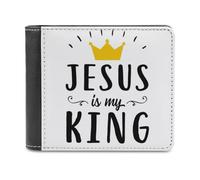 Cartera con Cita Cristiana Jesús es mi Rey | Cartera Cristiana de Piel sintética para Hombre y Mujer | Regalo Inspirador para creyentes