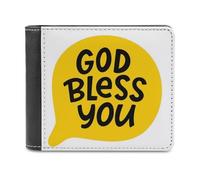 Cartera con Cita Dios TE Bendiga Dibujada a Mano | Cartera Cristiana de Piel sintética para Hombres y Mujeres | Regalo Inspirador para creyentes