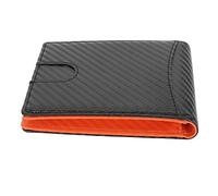 Cartera con Clip para Billetes para Hombre con Bloqueo de Fibra de Carbono, Tarjetero de Cuero Delgado, 10 Ranuras, para Viajeros Ocupados, Bolsillo Frontal para Tarjetas (Negro