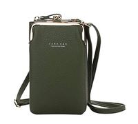 Cartera con correa ajustable para teléfono móvil, ranura para tarjetas, bolsa de hombro de gran capacidad, bolsa de mensajero para niñas para la escuela, verde, Talla única