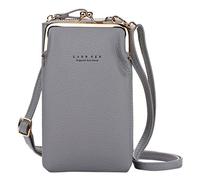 Cartera con correa ajustable para teléfono móvil, ranura para tarjetas, bolsa de hombro de gran capacidad, bolsa de mensajero para niñas para la escuela, gris, Talla única
