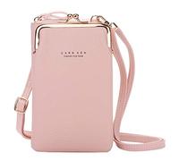 Cartera con correa ajustable para teléfono móvil, ranura para tarjetas, bolsa de hombro de gran capacidad, bolsa de mensajero para niñas para la escuela, rosa, Talla única