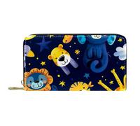Cartera con cremallera para mujer y bolso de mano para teléfono, animales de buenas noches, bolso de viaje de cuero, organizador de tarjetas, carteras, multicolor, Talla única