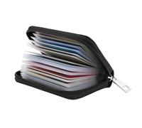 Cartera con cremallera para tarjetas de cr dito de cuero genuino Easyoulife con 26 ranuras para tarjetas