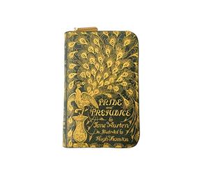Cartera con cremallera Pride and Prejudice para amantes de los libros, regalo para ella, Jane Austen, regalo para el día de San Valentín ASVP Shop, Green, Compacto