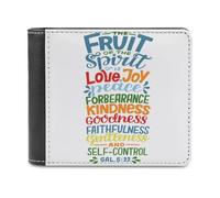 Cartera con el diseño El Fruto del Espíritu es Amor, gozo y Paz | Cartera Cristiana de Piel sintética para Hombre y Mujer | Regalo Inspirador para creyentes