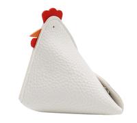 Cartera Con Forma De Animal - Mini Cartera De Cuero PU Con Forma De Gallo | De Cuero PU, Bolsa De Auriculares, Llavero De Dibujos Animados Con Hebillas Para Dinero, Llaves, Monedas, Niños Y, blanco