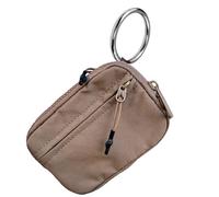 Cartera con Llavero, Cartera de muñeca para Mujer, Tarjetero con Cremallera y Ventana para Tarjeta de identificación, Cartera con Llavero Billetera, Monedero Estuche para Mujer, Marrón Oscuro,