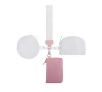 Cartera con llavero - Organizador portátil de triple bolsillo, diseño compacto con cremallera, ligero y duradero | Monedero pequeño para mujeres, viajes, deportes, Beige, Se référer au descriptif