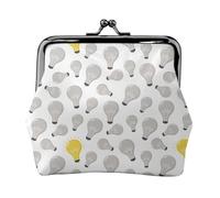 cartera con patrón de foco gris, cartera de cambio de bloqueo de beso, cartera pequeño de piel sintética para mujer