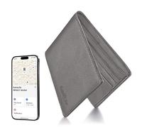 Cartera con rastreador para hombre, funciona con Apple Find My APP (solo iOS), cartera Air Tag, carteras inteligentes para hombre con rastreador GPS, bloqueo RFID de cuero plegable, batería recargable
