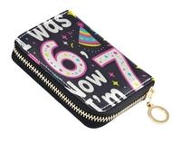 Cartera con tarjetero RFID para mujer con texto en inglés «I Was 6 Now I'm
