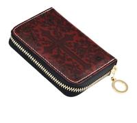 Cartera con tarjetero RFID para mujer, diseño de calavera roja, Y2k, gótico | Monedero para dinero en efectivo, bolsillo para monedas con cremallera, bolso compacto, piel sintética