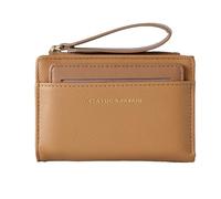 Cartera corta con cremallera, cartera con cremallera y correa para la tarjeta,Cartera ligera para tarjetas de crédito con cordón | Cartera de almacenamiento para monedas, marrón, Se référer au