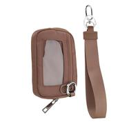 Cartera corta con ventana transparente, riñonera para adolescentes, correr, resistente al agua, tarjetero, cinturón, multifuncional, con ventana transparente, Brown, Mass Beauty
