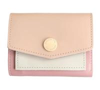 Cartera corta de cuero Compatible with mujer, moderna y sencilla, con tarjetero, monedero, ventana Compatible with identificación, compartimento Compatible with efectivo, 3 pliegues.(Rose)