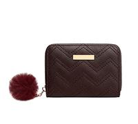 Cartera corta de identificación de color sólido con cremallera para mujer, múltiples ranuras para tarjetas, bolsa de mano, bolsa de teléfono, cartera con estampado de vaca, b, Talla única