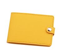 Cartera corta de identificación de moda de color sólido, ranuras para tarjetas, cubierta de licencia de conducir, bolsa de mano, cartera de taxi (amarillo, A)