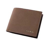 Cartera corta de piel suave para hombre, multifuncional, con imanes para frigorífico, Brown, Talla única