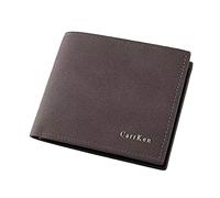 Cartera corta de piel suave para hombre, multifuncional, con imanes para frigorífico, café, Talla única