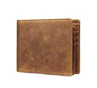 Cartera Corta para Hombre, Cartera Retro De Cuero Genuino para Hombre, Cartera Informal con Cepillo Antirrobo, Regalos para Cumpleaños, Boda, Día del Padre