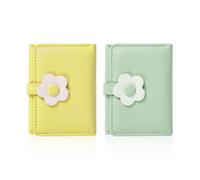 Cartera Corta para Mujer De 2 Piezas, Cartera Bonita con Flores, Cartera Plegable, Cartera Portátil, Cartera De Diseño Simple