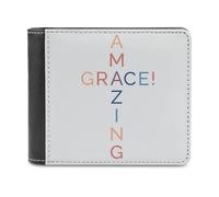 Cartera Cristiana con Cita de Jesús Amazing Grace | Cartera Cristiana de Cuero sintético para Hombres y Mujeres | Regalo Inspirador para creyentes