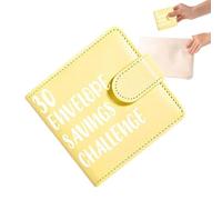 Cartera de ahorro de dinero, libro de desafío de ahorro de 30 sobres, 11,5 x 11 cm, libro de ahorro de dinero para gestión de presupuesto, finanzas personales