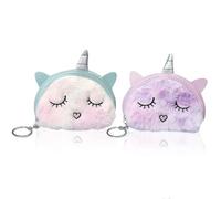 Cartera De Animales De Dibujos Animados De 2 Piezas, Billetera Linda, Billetera De Felpa, Billetera Divertida, Billetera para Niñas