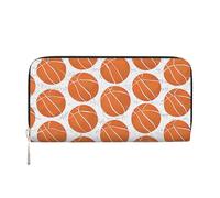 Cartera de Baloncesto Blanca de Cuero sintético para Mujer y Hombre, con Cremallera, Tarjetero, Bolso de Mano Largo.