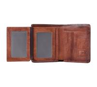 Cartera de bolsillo frontal para hombre, cartera corta de gran capacidad para hombre, tarjetero de crédito, cartera corta ligera para hombre, cartera de mano para tarjetas Cahs, Marrón, Loose-leaf