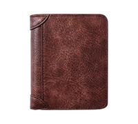 Cartera de Bolsillo Masculino - Cartera de Soporte de Tarjeta Delgada de Gran Capacidad para Hombres | Cartera de Bolsillo Minimalista con Bloqueo, Factura de Cuero Compacto para Les voy, café, Se