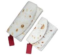 Cartera de burrito para hombres y mujeres - Bolsa de cuero de taco gigante de viaje con clip para tarjetas, caja de almacenamiento novedosa y creativa monedero multifuncional, un color, Main and