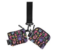 Cartera de cambio para mujer, delgada, desmontable, con correa de muñeca, para el trabajo, viajes, 2 unidades, Hongos fantásticos, 4.13"(L) x 3.5"(W), Accesorio de viaje