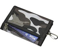 Cartera de Camuflaje,Carteras de Lona Vans Sport Wallet Trifold Camo Monedero con Pegatina Mágica + Bolsillo con Cremallera + Sanp de Metal para Niños Adolescentes Regalo de Cumpleaños de Navidad