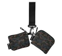 Cartera de camuflaje marrón oscuro negro para mujer, tarjetero, delgado, desmontable, protector de tarjeta de identidad con correa de muñeca para el trabajo, viajes, 2 piezas de tarjetero para crédito