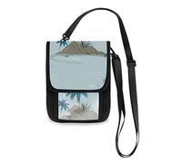 Cartera de cuello de viaje y pasaporte, isla tropical, pasaporte floral para viajes, mujeres y hombres, 6 x 7.5 pulgadas, correa ajustable con bloqueo RFID, Tropical Island Floral, 7.5" x 6"