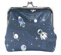 Cartera de cuero azul marino de moda para mujer con hebilla de cierre, moda Space Navy, Clásico, Marina Espacial de Moda, Clásico