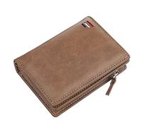 Cartera de Cuero Cartera Corta para Hombre Cartera Vertical con múltiples Hebillas Cartera multifunción Zero Cartera de Lujo (Color : Khaki)