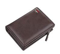 Cartera de Cuero Cartera Corta para Hombre Cartera Vertical con múltiples Hebillas Cartera multifunción Zero Cartera de Lujo (Color : Khaki)