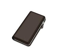 Cartera de Cuero Cartera de Cuero Genuino Bloqueo RFID Bolso de Embrague Monedero Titular de la Tarjeta Monedero Cremallera Carteras Largas Masculinas (Color : Schwarz)