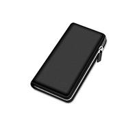 Cartera de Cuero Cartera de Cuero Genuino Bloqueo RFID Bolso de Embrague Monedero Titular de la Tarjeta Monedero Cremallera Carteras Largas Masculinas (Color : Schwarz)